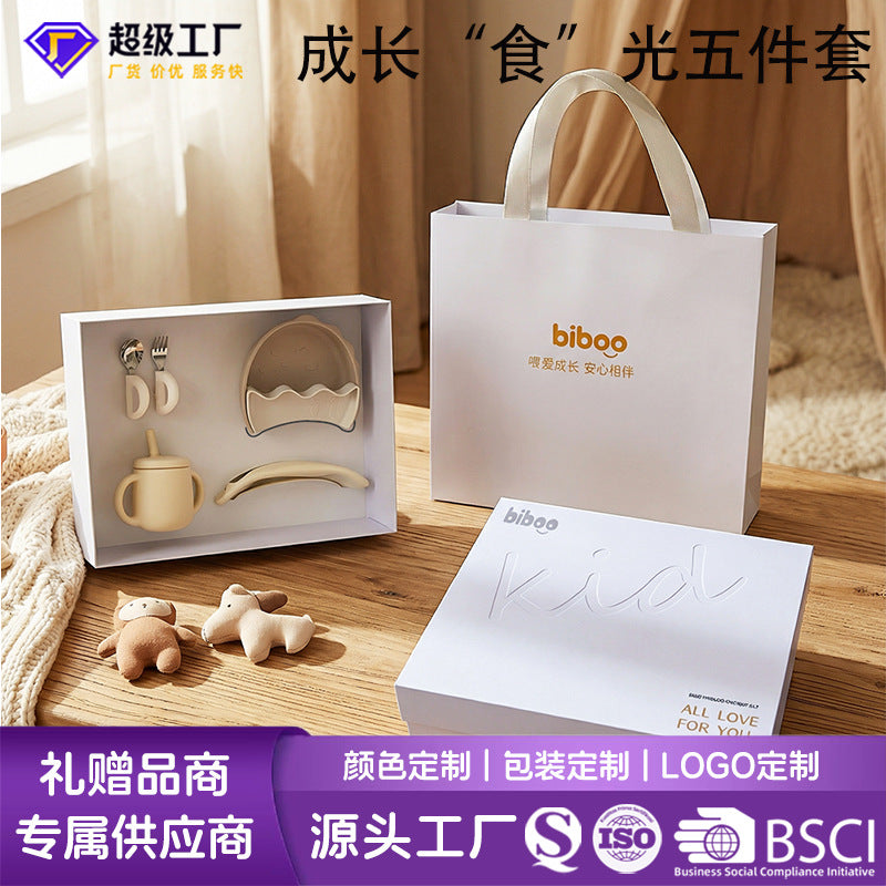 Baby full month gift set - 6 month baby utensil gift set - infant feeding utensil gift box set wholesale