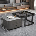 Black frame, grey cabinet - amara grey + black glass