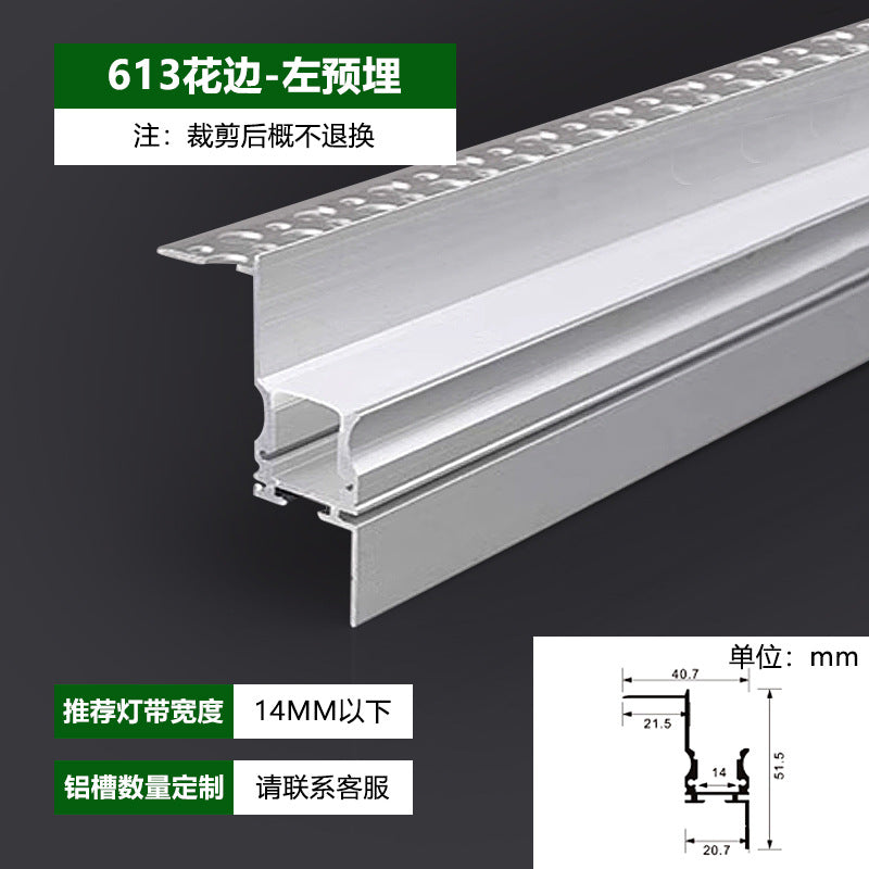 Three pine line light light slot led hard light strip linear light cob embedded cabinet ceiling light with linear light