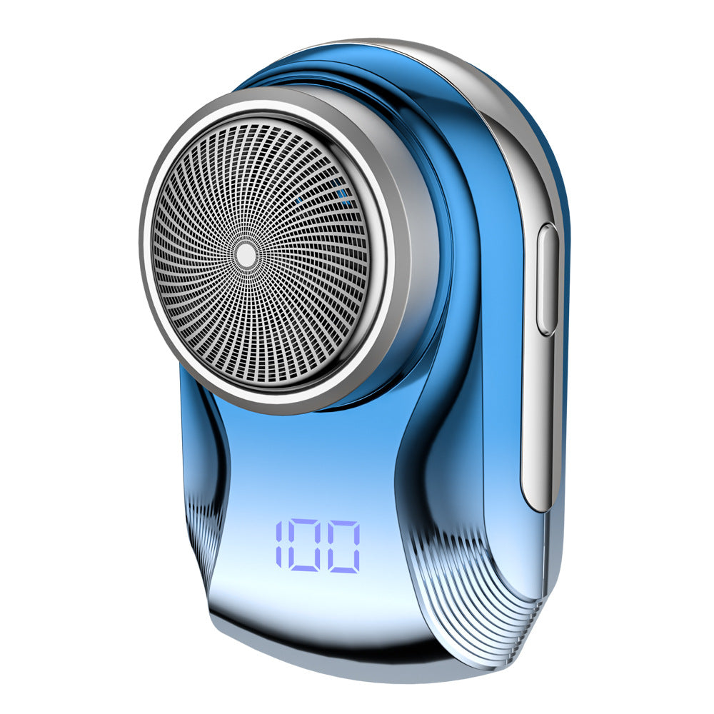 Mini electric shaver - compact, digital display, men's home & travel razor, car-ready, portable, fully washable
