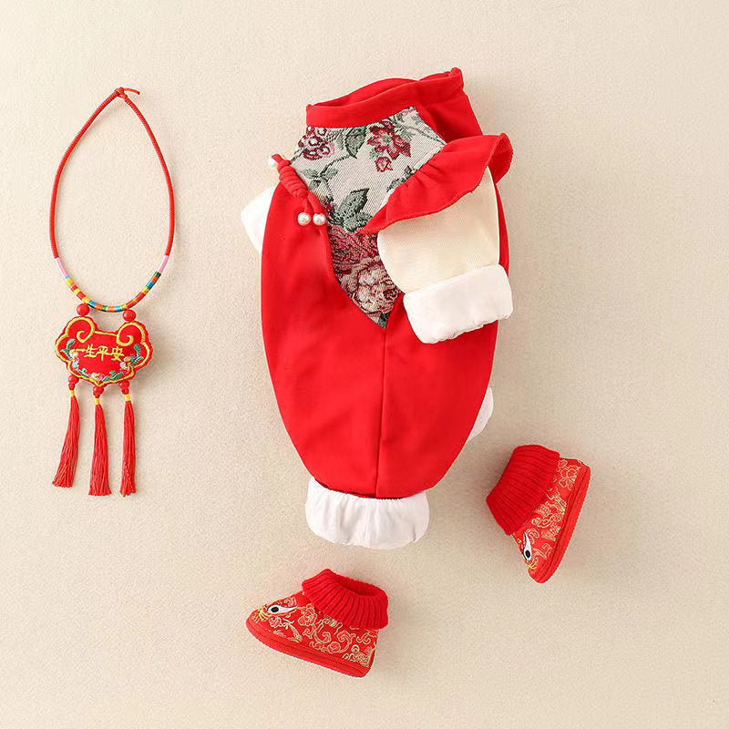 Baby clothes spring/autumn newborn girl romper princess full month 100-day first birthday dress bodysuit