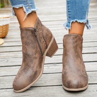 autumn new arrival: plus size chunky heel ankle boots for women, sizes 36-43. price difference: $0.67. available for  and  dropshipping