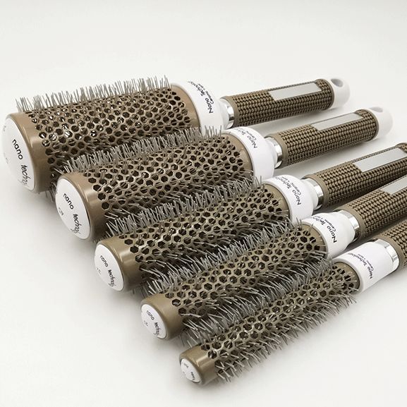 Cross-border ceramic curly hair comb, high temperature resistant aluminum tube comb, heat-conducting styling comb, non-slip handle, hairdressing, smooth hair comb