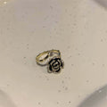 Human wealth flower black camellia ring female insclassy accessible luxuryfrenchsmall fragrance wind gentle elegant trendy
