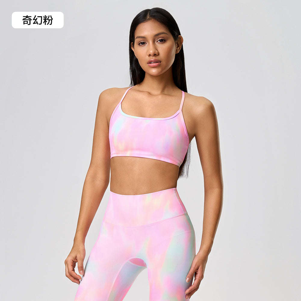 New yoga top: spaghetti strap, beautiful back yoga bra tank top - breathable fitness sports bra for women, summer collection dw399