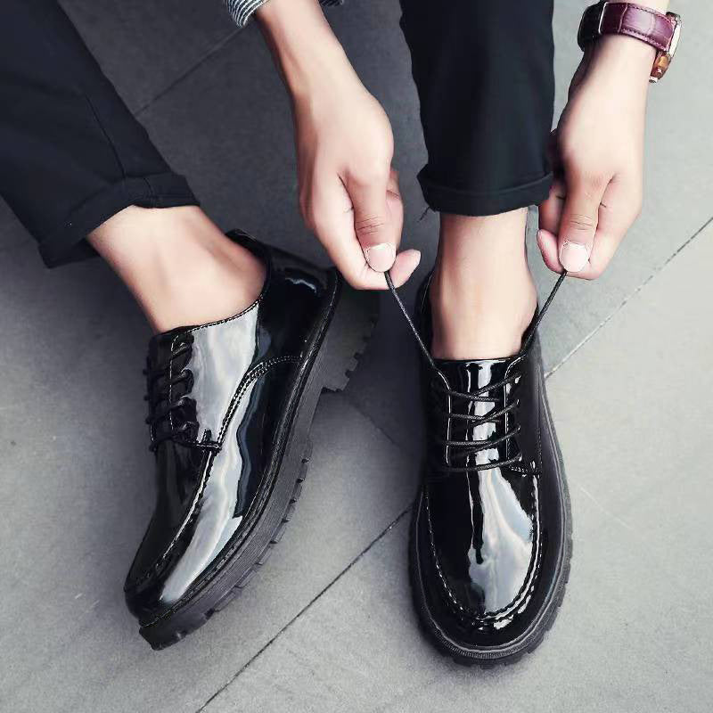 New arrival business formal leather shoes men's casual wedding groom british heightening summer breathable youth round toe men's shoes