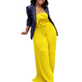 D554export women's clothing new arrivalelegantpure colorfashionsexy large flowerpure color pleated african jumpsuit