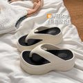 Platform thick sole flip flops women's summer 6.5 heightening flip flops outwear beach slippers wholesale