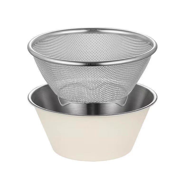 304 stainless steel drain basket mini small vegetable basin for home kitchen rice washing fruit drain basket egg basin