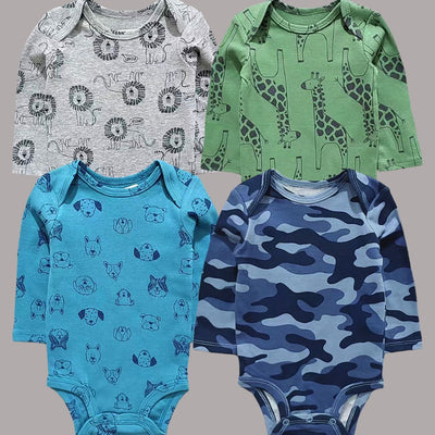 Export original pure cotton can choose size baby triangle khaki summer newborn onesie short-sleeved butt-covering romper
