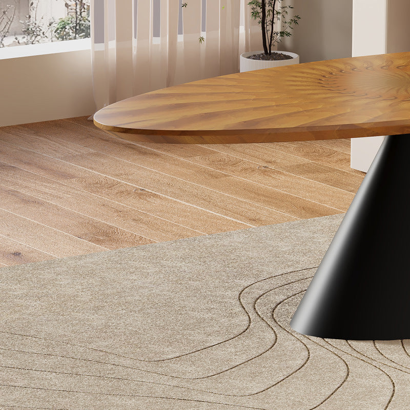 Source factory personalized wholesale medieval style high-end oval dining table for home round table dining table oak color rounded table