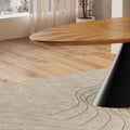 Source factory personalized wholesale medieval style high-end oval dining table for home round table dining table oak color rounded table
