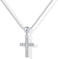 Amazon cross-border niche minimalist cubic zirconia cross pendant necklace for women