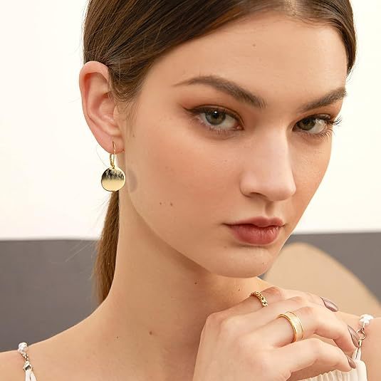 European and american cross-border new fashion high-end elegant earrings - minimalist versatile round studs for women