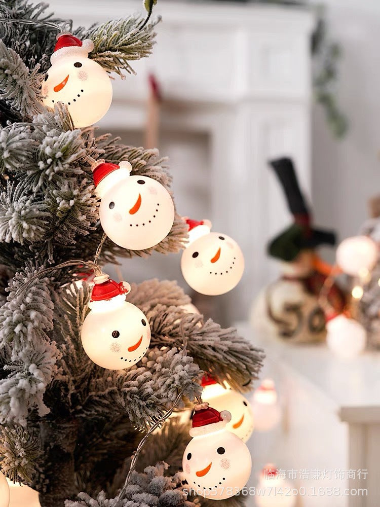 Processing custom Christmas window snowman pendant light string remote control battery box led lights Christmas tree decoration lights