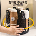 disposable cup storage box plastic cup dispenser desktop coffee milk tea cup holder rotating paper cup rack
