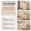 French cream style mobile dining table with wheels - space-saving, wall-mounted folding table and chairs for home dining