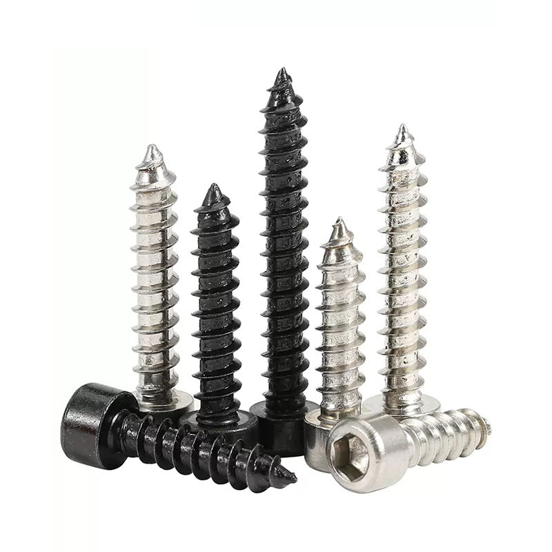 Cylinder head inner hexagonal self-tapping screw nickel-plated 8.8 grade black zinc carbon steel iron cup head audio pointed tail screw