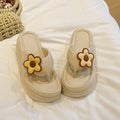 New arrivalcute flower seaside beach slippers women's summer easiest for matchoutwearplatform shoesthick sole sandals internet celebrity flip flops