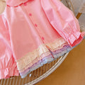 new cotton blouse - stylish and trendy spring/autumn shirt for baby girls and toddlers - lapel collar, perfect as a base layer or outerwear
