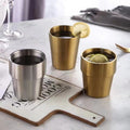 304 korean style stainless steel double-walled drinking cup - gold bbq restaurant beer mug - stepped gold tiered cup - cold drink cup