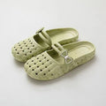 Baotou slippers women's summernew arrivalfashion soft bottomfor homeoutwear breathable flats crocs bows half slippers