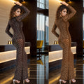 C7080 cross-border   independent station fashion women's hot diamond long sleeve one-shoulder dress
