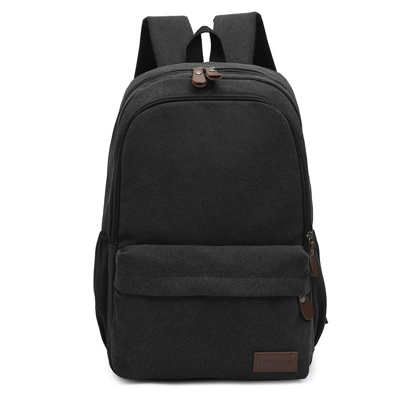 Cross-border casual canvas backpack male large-capacity college student schoolbag waterproof computer backpack outdoor travel backpack