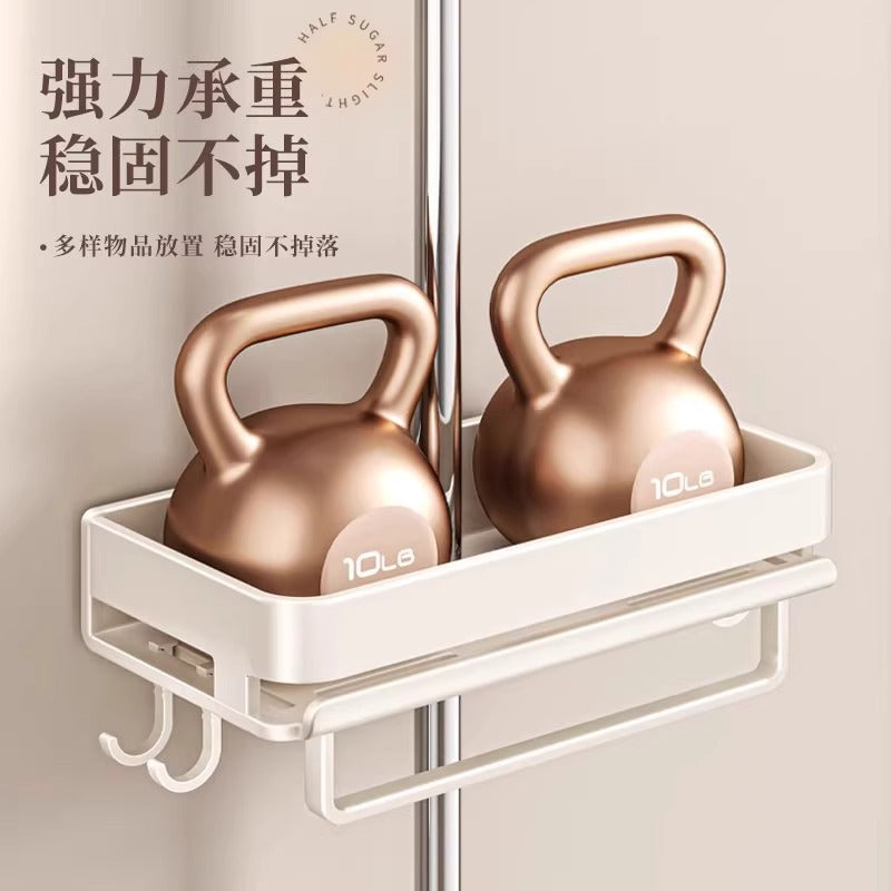 Shower Shower Shelf No Punching Toilet Lifting Rod Shelf Bathroom Storage Body Wash Shampoo Tray