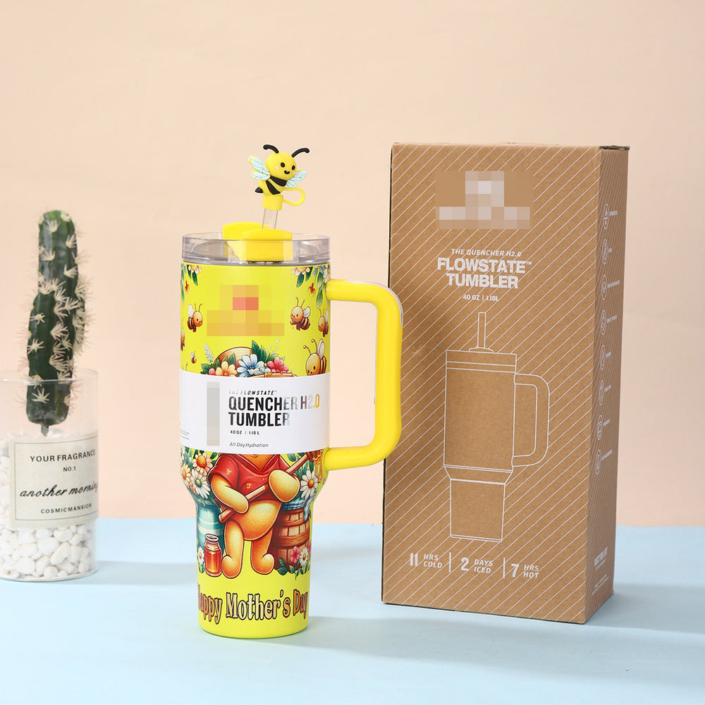 stanley mother's day same style ice cup creative 304 stainless steel thermos cup men's and women's portable straw cup