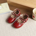 Vancahao girl's rivet fashion small leather shoes  spring & fall new arrivalk-stylekids bright leather princess shoes performance shoes