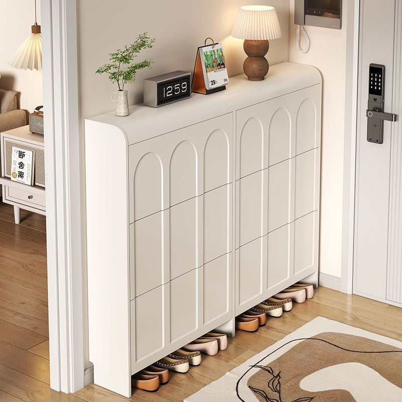 Cream style tipping shoe cabinet for home door entrance door entrance cabinet all-in-one space-saving ultra-thin multi-layer storage shoe rack