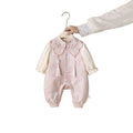 Spring clothing for infants and young children, one-piece baby clothes, national style, small age, 100-day baby clothes, baby's first birthday dress, new year's greetings clothes