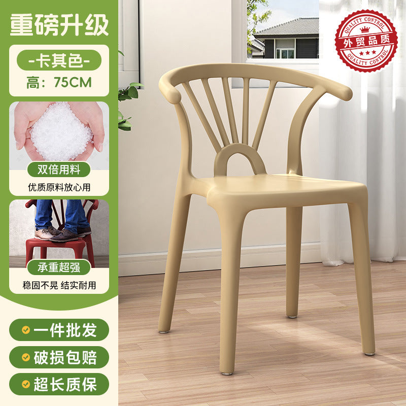 Scandinavian dining table and chairs modern casualthickened stool plastic chair dining chair for home backrest desk chair stackable stool