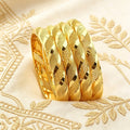 Middle eastern dubai women's closed-end bangle, vietnamese gold sand bracelet, african nigerian petal design
