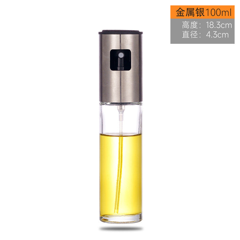 Ready-to-ship high atomization glass oil dispenser, press-type glass oil sprayer, bbq spray oil bottle, kitchen olive oil bottle