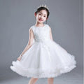 Girls' short summer wedding dress tutu princess dress - mid-to-large size children's clothing - girls' children's day performance costume