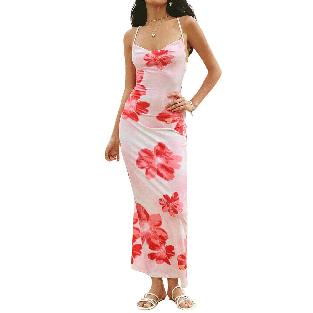 European and american summer bestseller: -approved travel & vacation dress - beach-ready, designer-print maxi dress