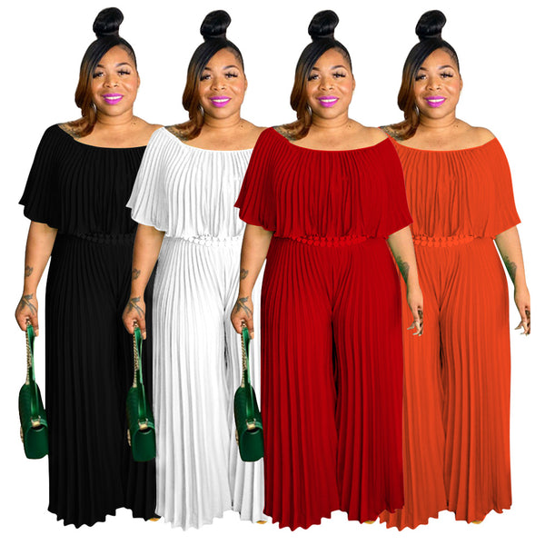 New fashion pleated high temperature setting solid color elegant casual trousers jumpsuit pants women's pants on major platforms in Europe and the United States