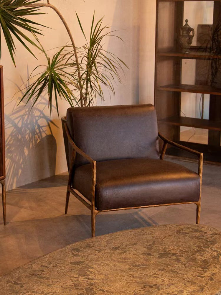 Medieval style retro casual chair forged iron sofa chair living room bedroom stylish furniture study soft chair