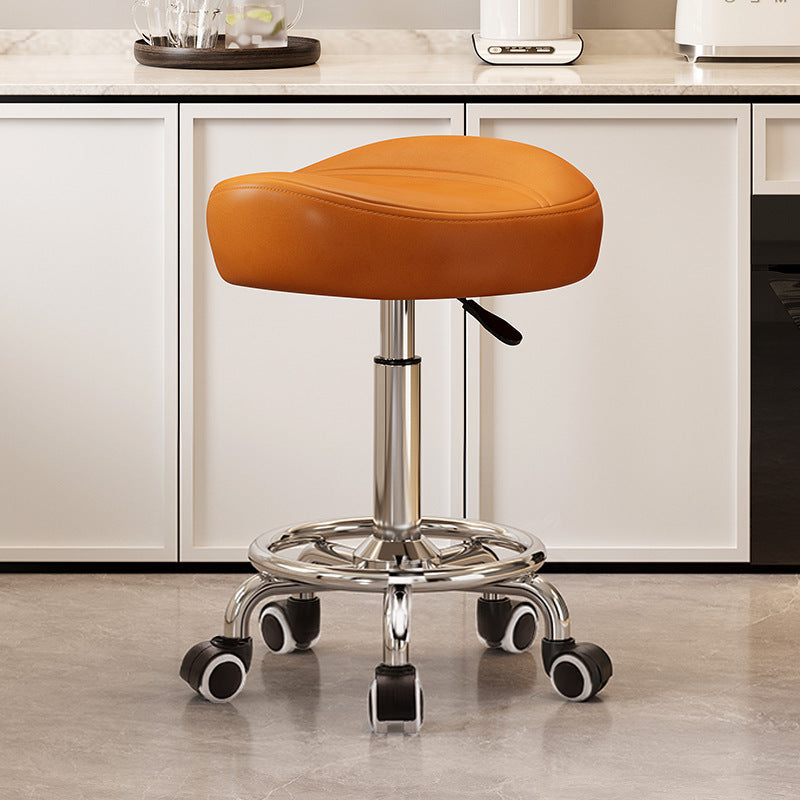 Saddle Chair Kitchen Cooking Chair Front Desk Cashier High Stool Universal Wheel Lifting Chair Beauty Barber Stool