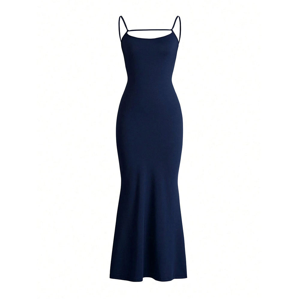 Shein independent cross-border european and american women's fashion: elegant & sexy backless short-sleeve designer party dress