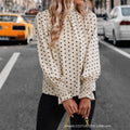 European and american cross-border women's apparel:  spring/autumn new collection - printed pullover cropped top with polka dot long sleeves
