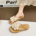 Thick sole4cm flower sandals women's outwearsummernew arrivaleasiest for matchthick sole flip flops non-slip beach slippers for women