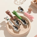Cute style oven mitts soft handle yuanbao spoon kids student eating tableware 316 stainless steel spoon spoon wholesale