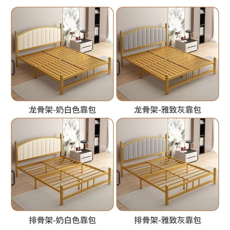 Wrought iron bed sheets double bed 1.2m thickened b&b iron frame bed apartment 1.8 modern casualfor home soft bed
