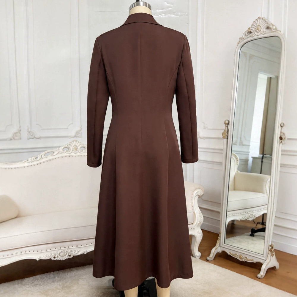 New professional dress set: blazer collar double-breasted elegant commute dress two-piece suit set