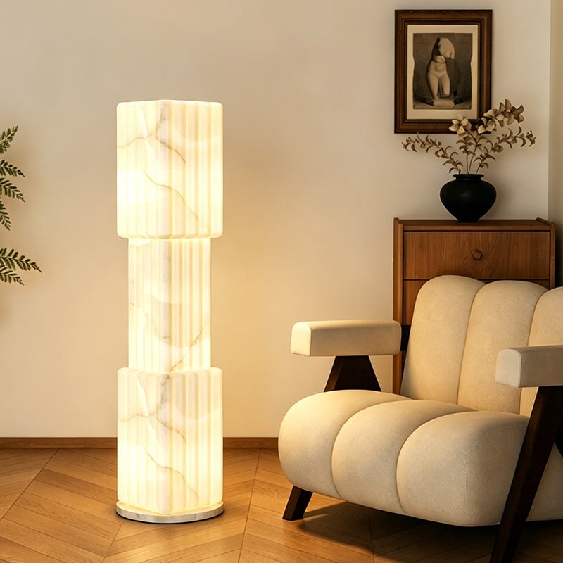 new imitation marble cream style vertical hotel b&b decorative lamp scandinavian house elegant displaced floor lamp