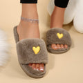 plus sizeexportnew arrivalmao slippers one-word opening fall and winter home soft bottom small fragrant peach heart cotton slippers
