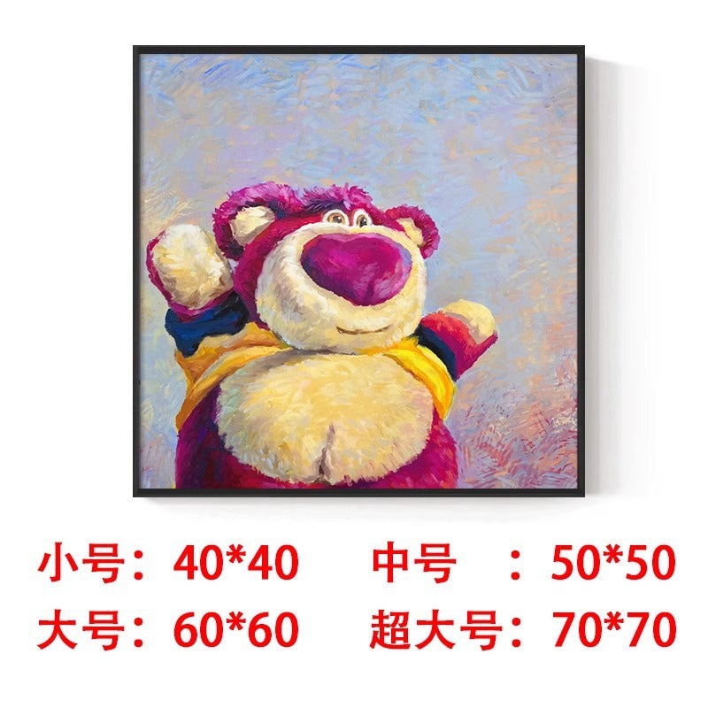 Strawberry bear decorative painting cute trend lotso Stitch pendulum painting hanging painting living room bedroom wall painting